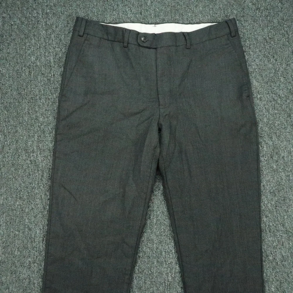 Suitsupply Pants Mens 32x29 Gray Brescia Trouser Flat Front Wool Straight